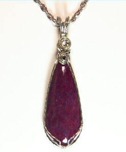 Ruby Sterling Silver Wire Wrap Pendent PSS,841