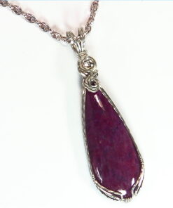Ruby Sterling Silver Wire Wrap Pendent PSS,841