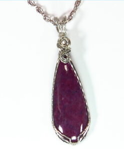 Ruby Sterling Silver Wire Wrap Pendent PSS,841
