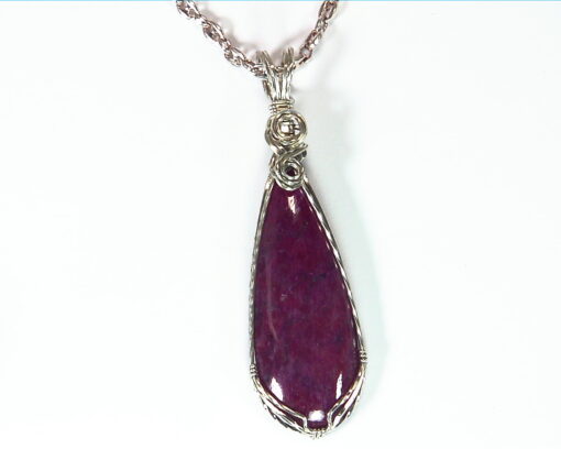 Ruby Sterling Silver Wire Wrap Pendent PSS,841