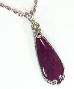 Ruby Sterling Silver Wire Wrap Pendent PSS,841