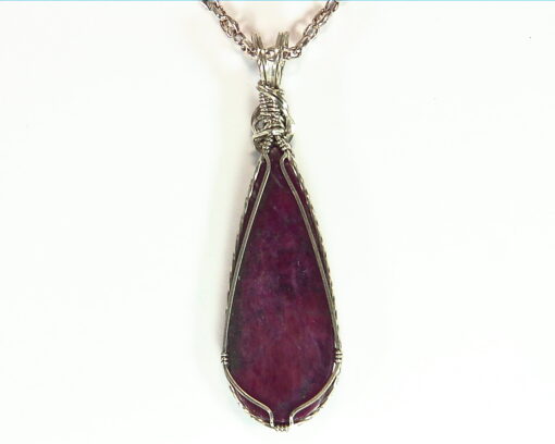 Ruby Sterling Silver Wire Wrap Pendent PSS,841