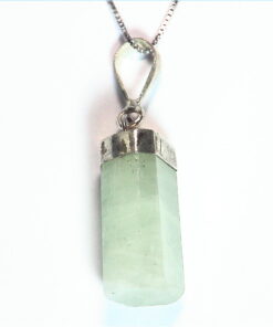 Natural Genuine Aquamarine Crystal Pendant in Sterling Silver PSS,858