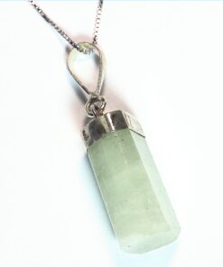 Natural Genuine Aquamarine Crystal Pendant in Sterling Silver PSS,858