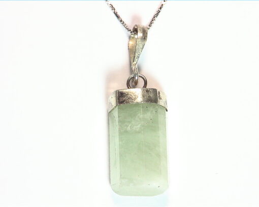 Natural Genuine Aquamarine Crystal Pendant in Sterling Silver PSS,858