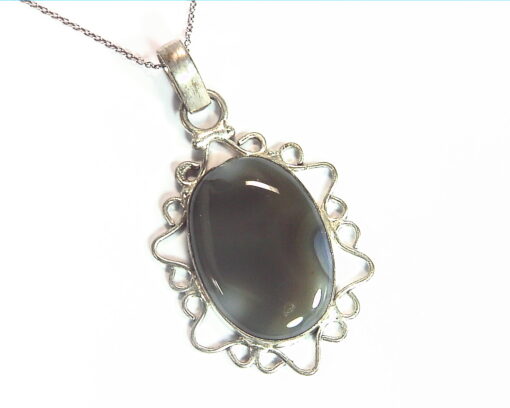 Natural Genuine Agate Silver Pendent PSS,894