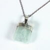 Aquamarine Natural Genuine Crystal sterling Silver Pendent PSS,922