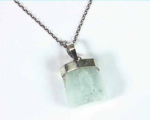 Aquamarine Natural Genuine Crystal sterling Silver Pendent PSS,922