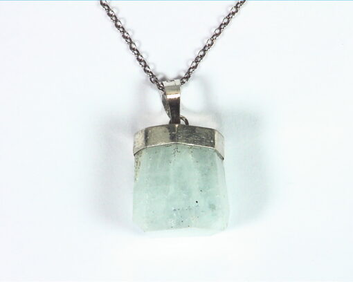 Aquamarine Natural Genuine Crystal sterling Silver Pendent PSS,922