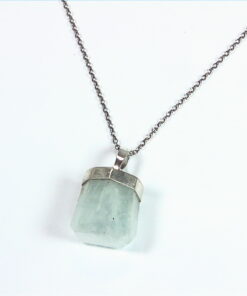 Aquamarine Natural Genuine Crystal sterling Silver Pendent PSS,922
