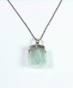 Aquamarine Natural Genuine Crystal sterling Silver Pendent PSS,922
