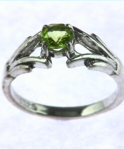 Peridot Set In Sterling Silver Ring.