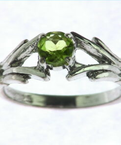 Peridot Set In Sterling Silver Ring.