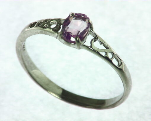 Pink Sapphire Sterling Silver Ring