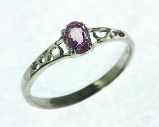 Pink Sapphire Sterling Silver Ring