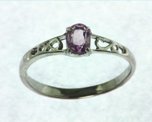 Pink Sapphire Sterling Silver Ring