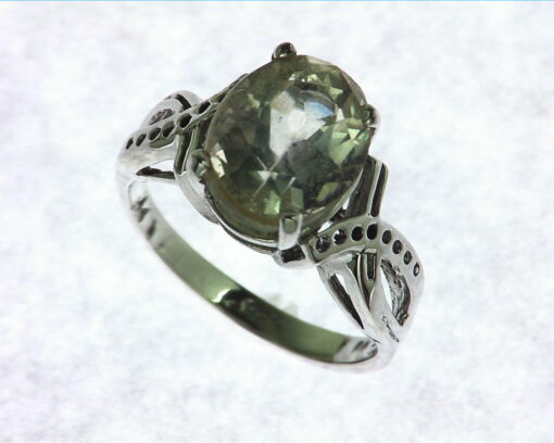 Yellow Color Quarts Gemstone Sterling Silver Ring.