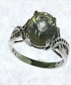 Yellow Color Quarts Gemstone Sterling Silver Ring.