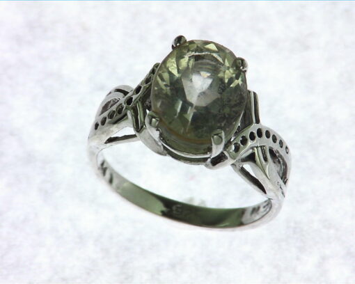 Yellow Color Quarts Gemstone Sterling Silver Ring.