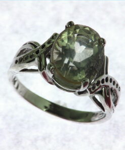 Yellow Color Quarts Gemstone Sterling Silver Ring.