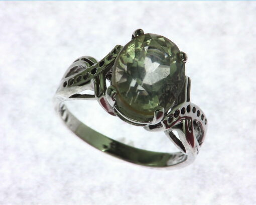 Yellow Color Quarts Gemstone Sterling Silver Ring.