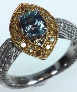 Alexandrite Natural Genuine Gemstone Diamond Yellow Gold Diamond Ring RSS,308