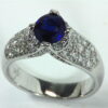Blue Ceylon Sapphires Engagement Ring 18kt Lady,s Ring RFK,312