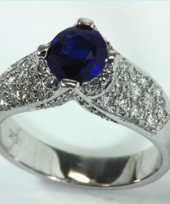 Blue Ceylon Sapphires Engagement Ring 18kt Lady,s Ring RFK,312