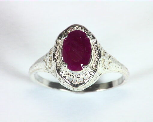 Ruby Natural Genuine Gemstone Sterling Silver Lady,s Ring in Antique Design RSS,448