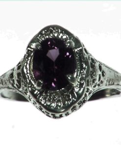 Purple Spinel (Sri Lankan) Genuine Gemstone in Sterling Silver Ring RSS1032