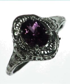 Purple Spinel (Sri Lankan) Genuine Gemstone in Sterling Silver Ring RSS1032