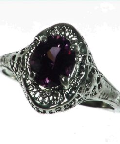 Purple Spinel (Sri Lankan) Genuine Gemstone in Sterling Silver Ring RSS1032