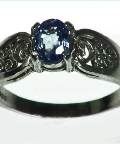 Blue Sapphire Natural Genuine Gemstone Sterling Silver Ring RSS1037
