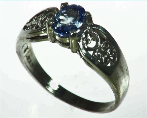 Blue Sapphire Natural Genuine Gemstone Sterling Silver Ring RSS1037