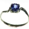 Blue Sapphire Natural Genuine Gemstone Set in Sterling Silver Ring RSS1039