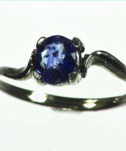 Blue Sapphire Natural Genuine Gemstone Set in Sterling Silver Ring RSS1039
