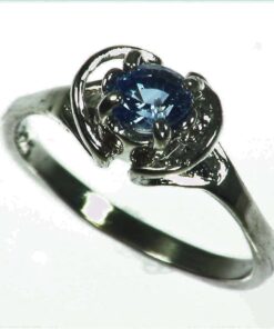 Blue Sapphire Natural Genuine Gemstone Set in Sterling Silver Lady,s Ring RSS1040
