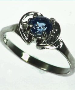 Blue Sapphire Natural Genuine Gemstone Set in Sterling Silver Lady,s Ring RSS1040