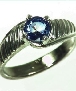 Blue Sapphire Natural Genuine Gemstone Set in Sterling Silver Lady,s Ring RSS1042