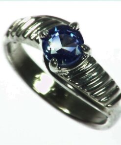 Blue Sapphire Natural Genuine Gemstone Set in Sterling Silver Lady,s Ring RSS1042