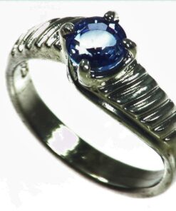 Blue Sapphire Natural Genuine Gemstone Set in Sterling Silver Lady,s Ring RSS1042