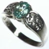 Blue Zircon Natural Genuine Gemstone Lady,s Ring RSS1045