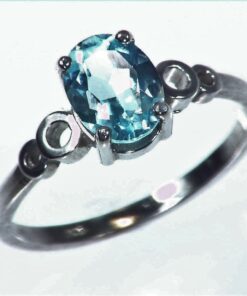 Aquamarine Sterling Silver Lady,s Ring RSS1046