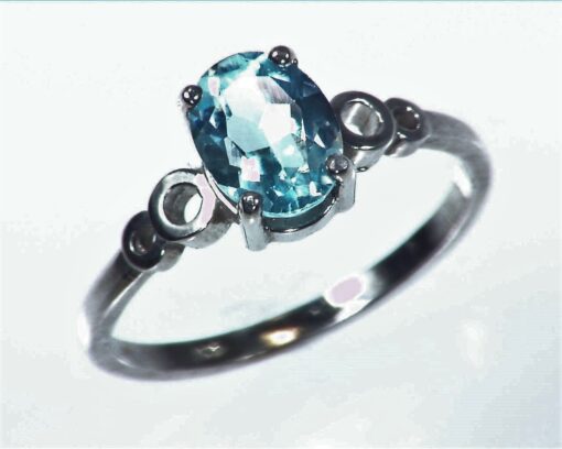 Aquamarine Sterling Silver Lady,s Ring RSS1046