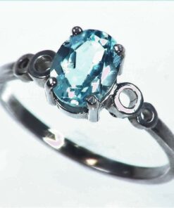 Aquamarine Sterling Silver Lady,s Ring RSS1046