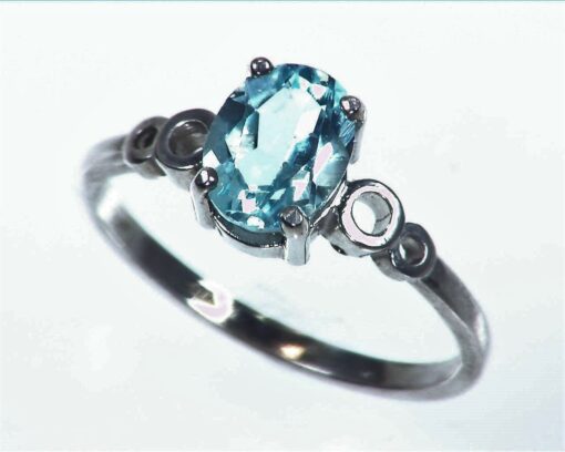 Aquamarine Sterling Silver Lady,s Ring RSS1046