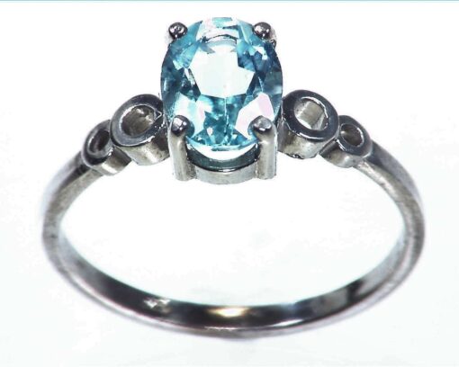 Aquamarine Sterling Silver Lady,s Ring RSS1046
