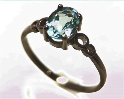 Aquamarine Sterling Silver Lady,s Ring RSS1046