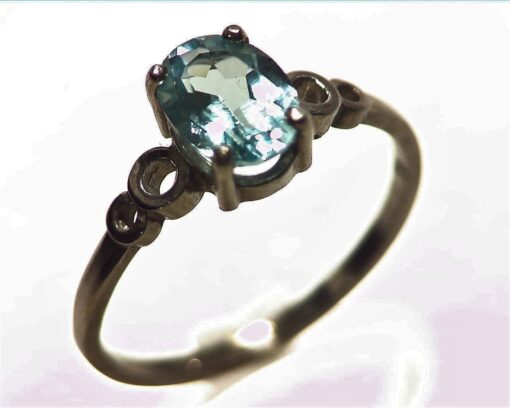 Aquamarine Sterling Silver Lady,s Ring RSS1046