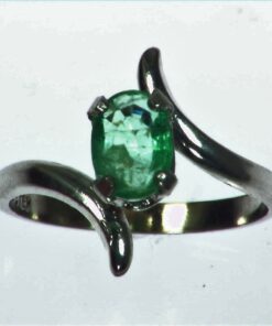 Emerald Natural Genuine Gemstone Sterling Silver Ring RSS1049